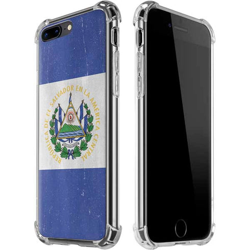 El Salvador Flag Distressed iPhone 7/8 Plus Clear Case